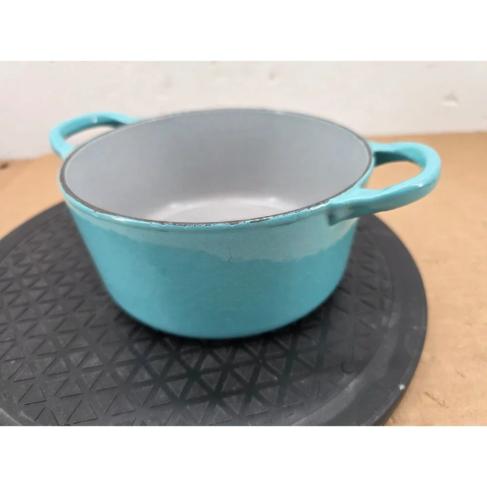 Le Creuset Paris Blue Turquoise Vintage Dutch Oven Small Sz A